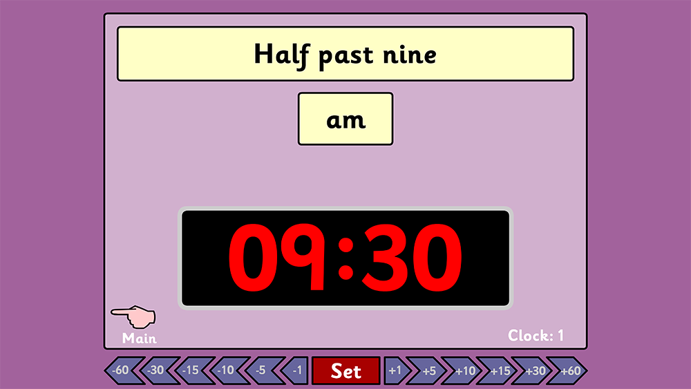 Set the Digital Clock (Words)