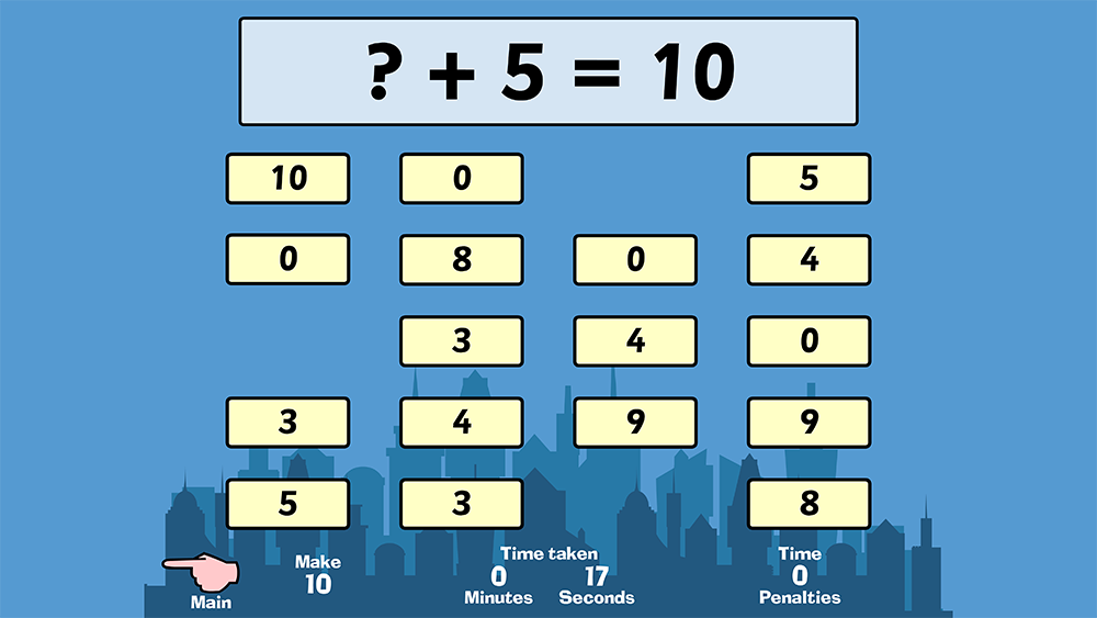 Wipeout Wall (Missing Numbers), clear the wall by identifying the missing number