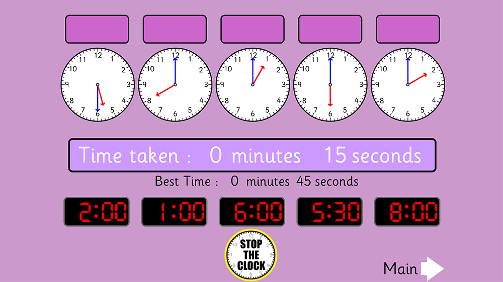 Play Stop the Clock Time to the Hour game