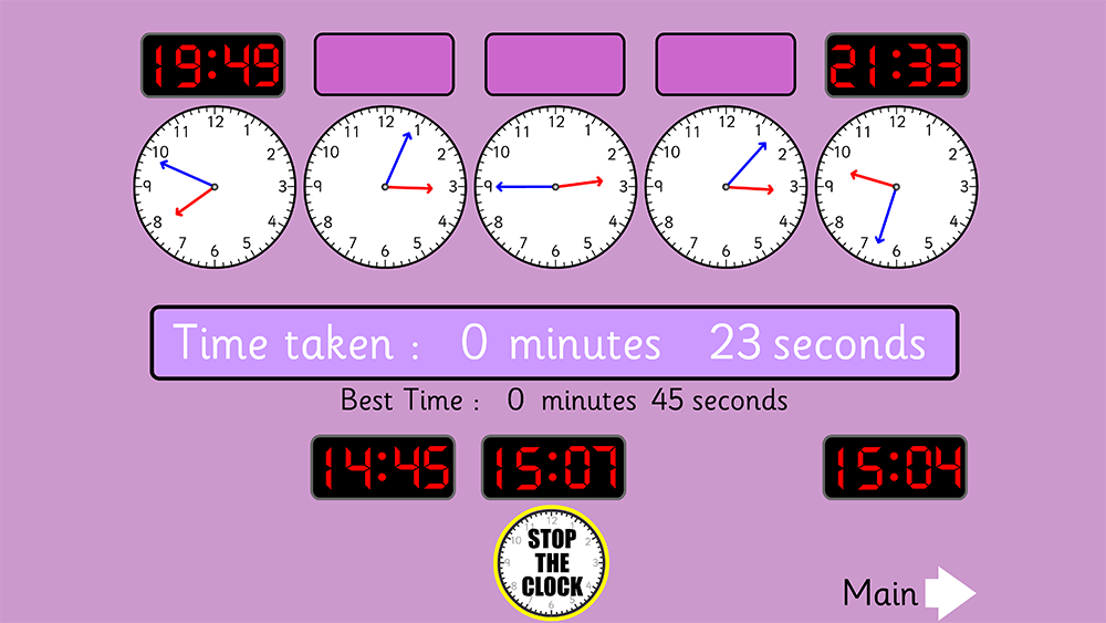 Play Stop the Clock Time to the Minute game