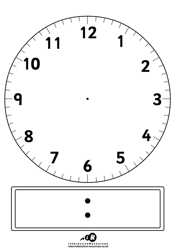 Telling the Time. An A4 blank clock face.