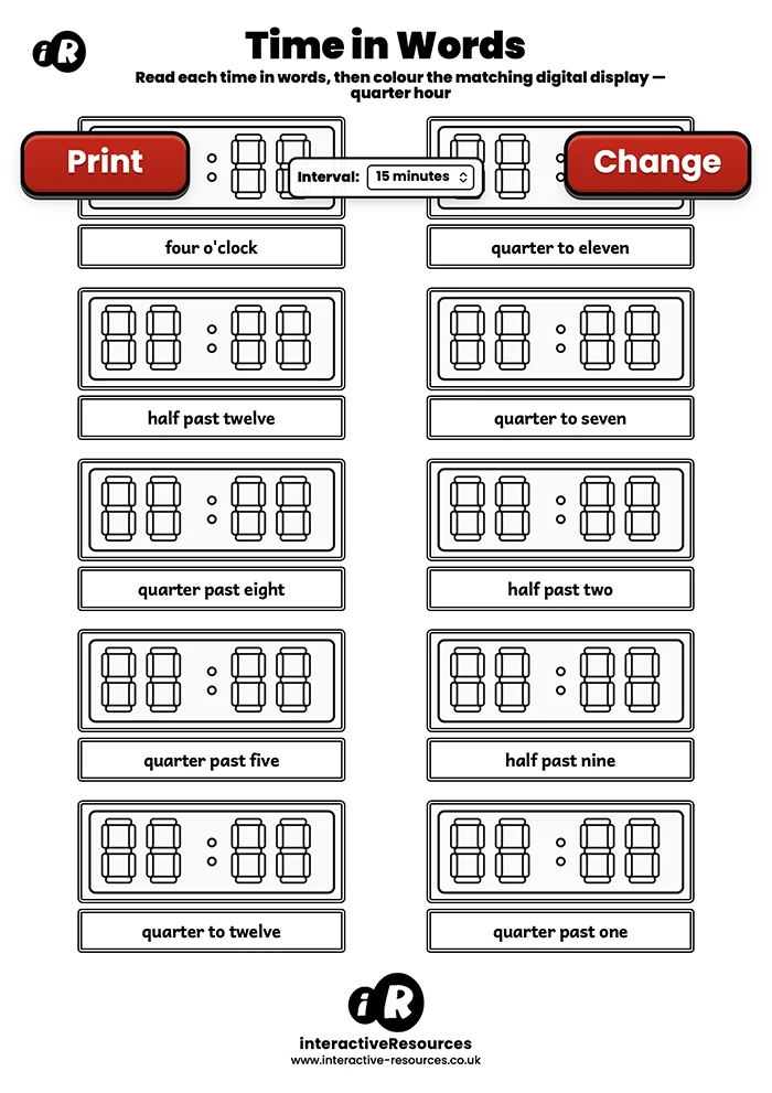 10 Digital Display Worksheet worksheet generator preview